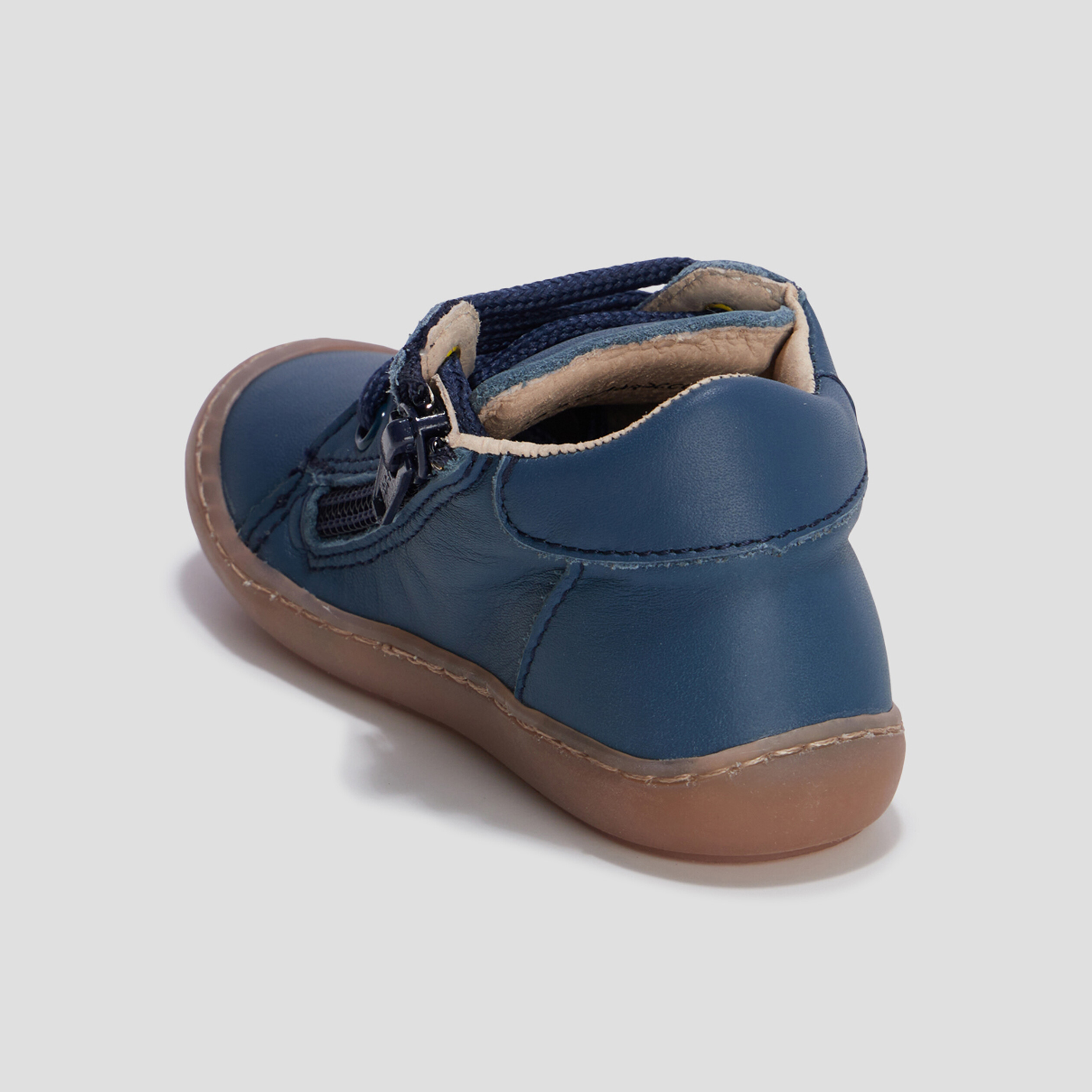 Bottillons zippés en cuir bleu bébé garçon | La Halle