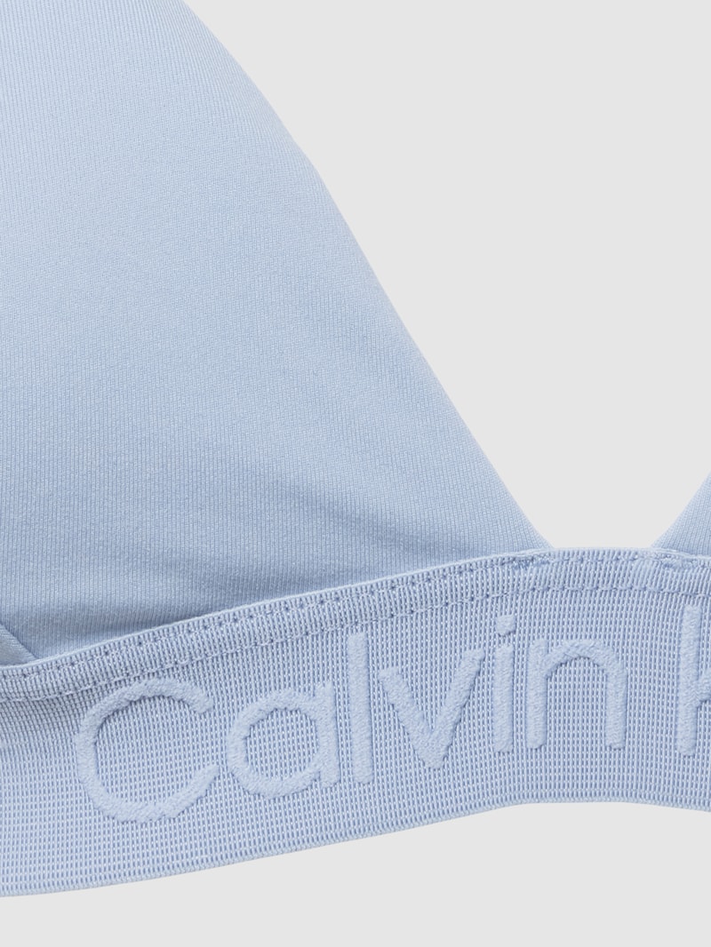 Bikini-Oberteil mit Label-Detail Modell 'CORE TONAL' in hellblau