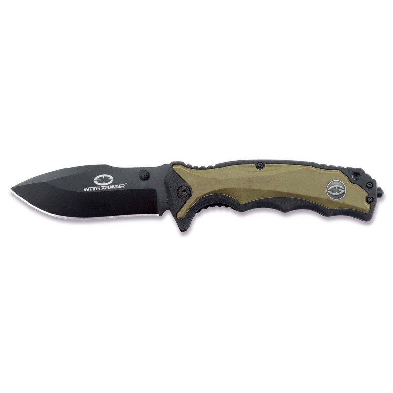 Witharmour Tiger Shark Black \/ Tan Messer, Militärmesser (taktische Messer)