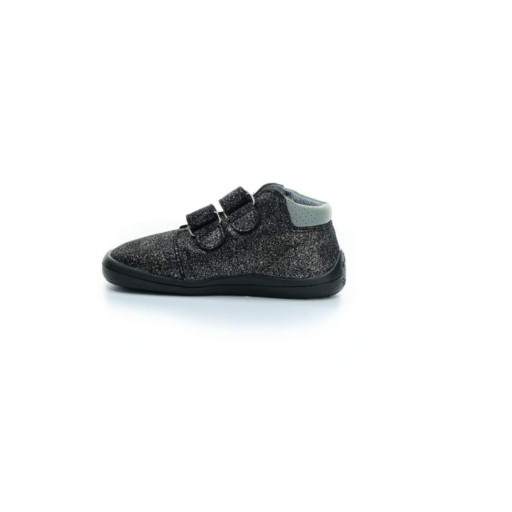 Beda Black Shine mit Membran (BF 0001/W/M/2/FW) schwarze Barfuß-Stiefeletten
