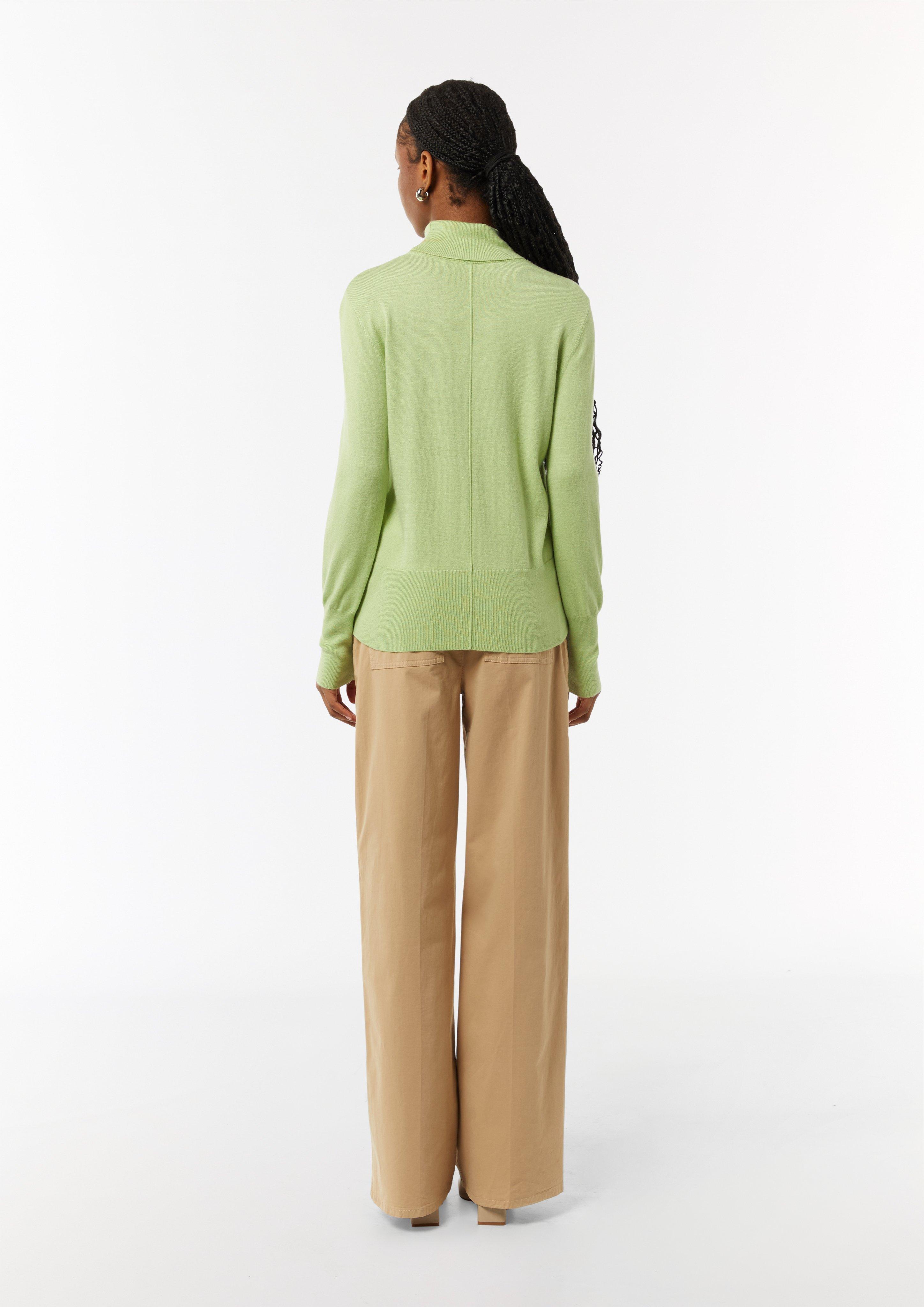 Rollkragenpullover aus Viskosemix - kiwigrün