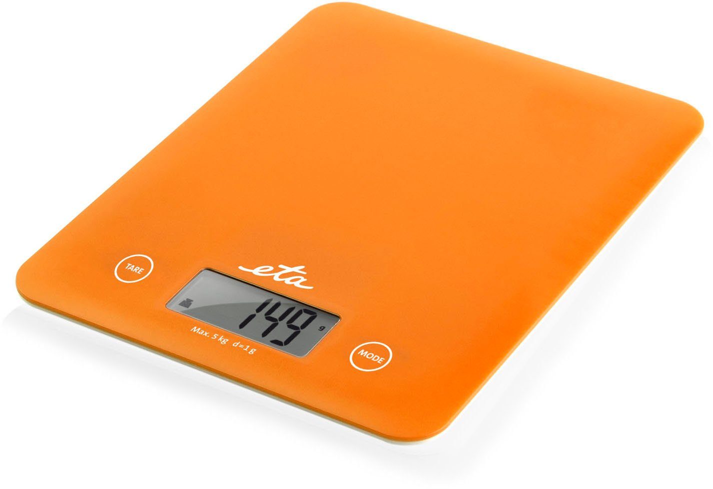 eta Küchenwaage ETA277790030 Lori orange, (1-tlg), bis 5kg, Genauigkeit 1g, LCD-Display, TARE