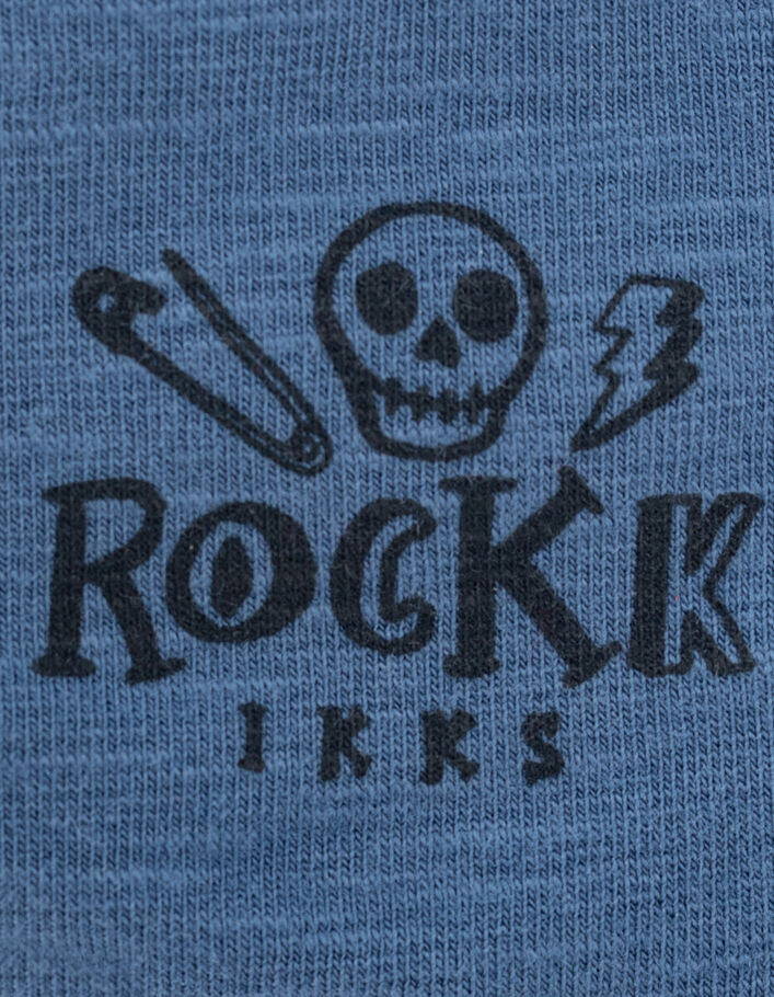 Bavoir bleu print rock coton bio bébé