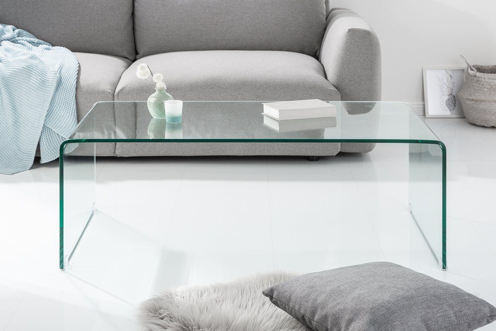 riess-ambiente Couchtisch FANTOME 110cm transparent, Wohnzimmer · Glas · eckig · Modern Design