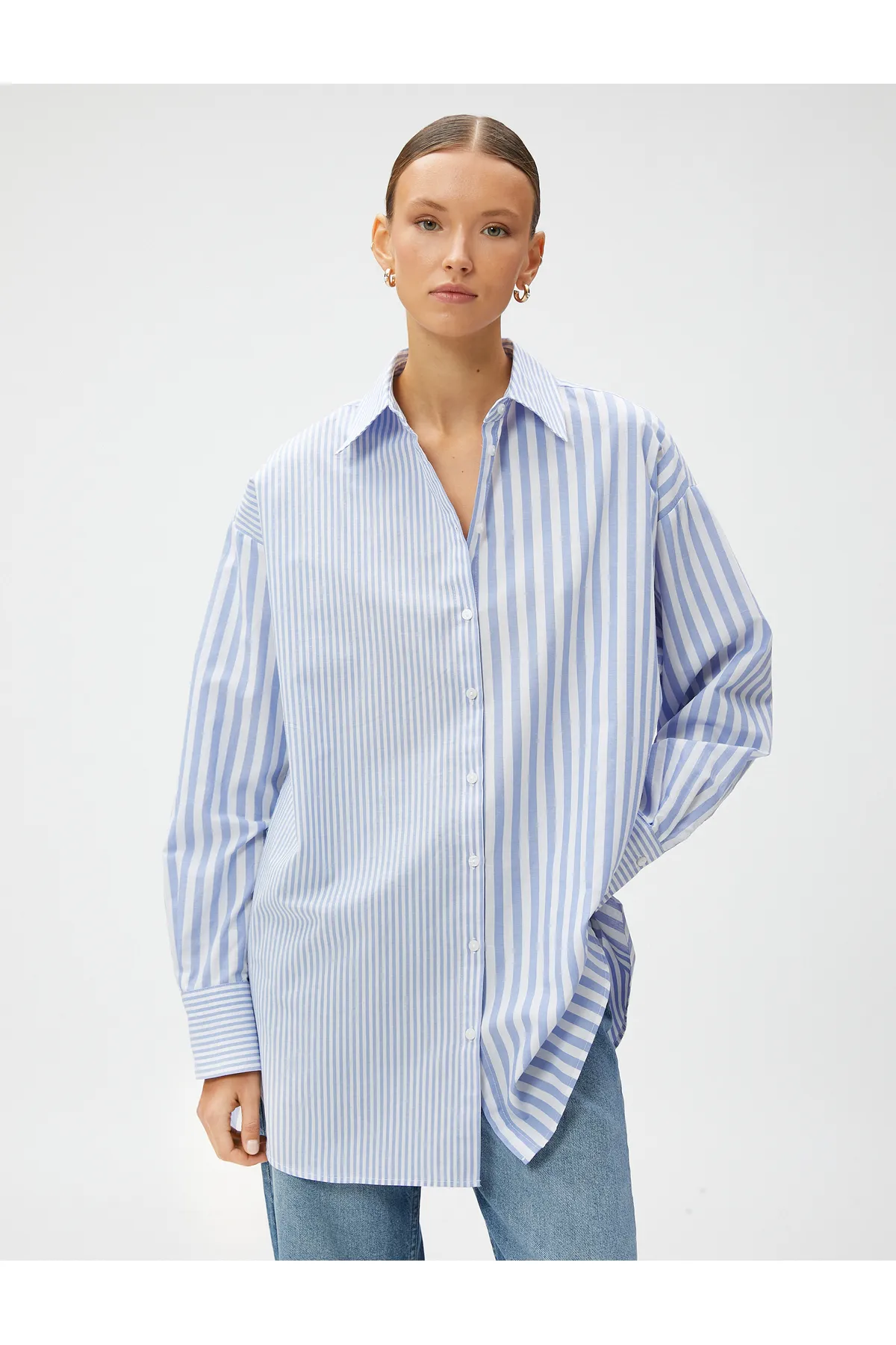 Koton  Oversize-Shirt aus Baumwolle mit langen Ärmeln