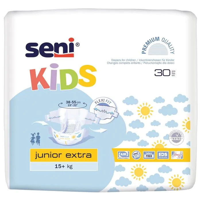 Seni Kids Junior Extra sauskelnės vaikams nuo 38 iki 55 cm, 15+ kg