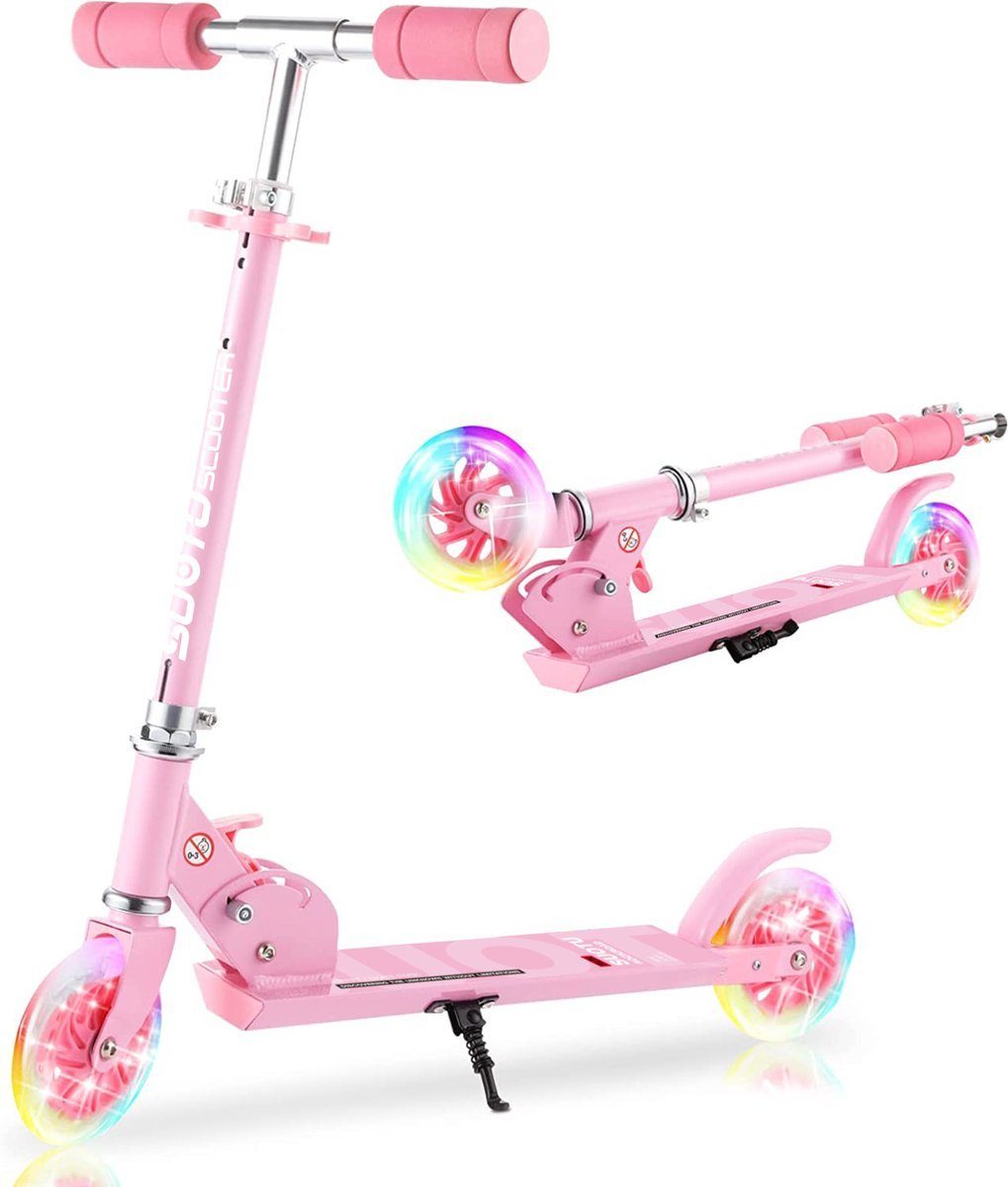 SUOTU Scooter Kinderroller, Tretroller, Roller, Leuchtende Räder - Für Jungen und Mädchen - Schwarz