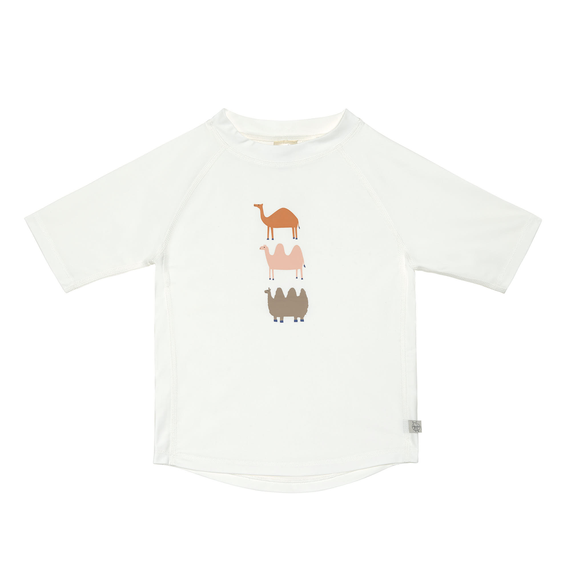 UV Shirt Kinder Kurzarm - Kamel, Weiß