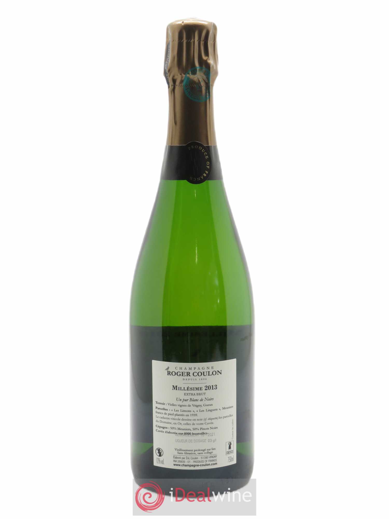 Franc de Pied Blanc de Noirs Extra Brut Roger Coulon  2013 - Lot de 1 Bouteille