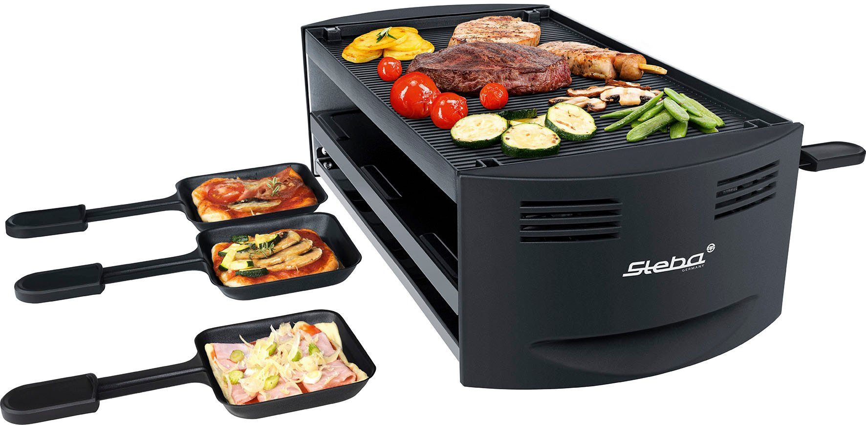 Steba Raclette RC 6 BAKE & GRILL, 6 Raclettepfännchen, 1500 W