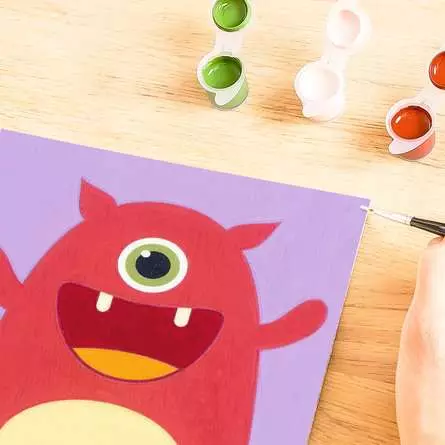 CreArt Rotes Monster - Malen nach Zahlen für Kinder ab 7 Jahren