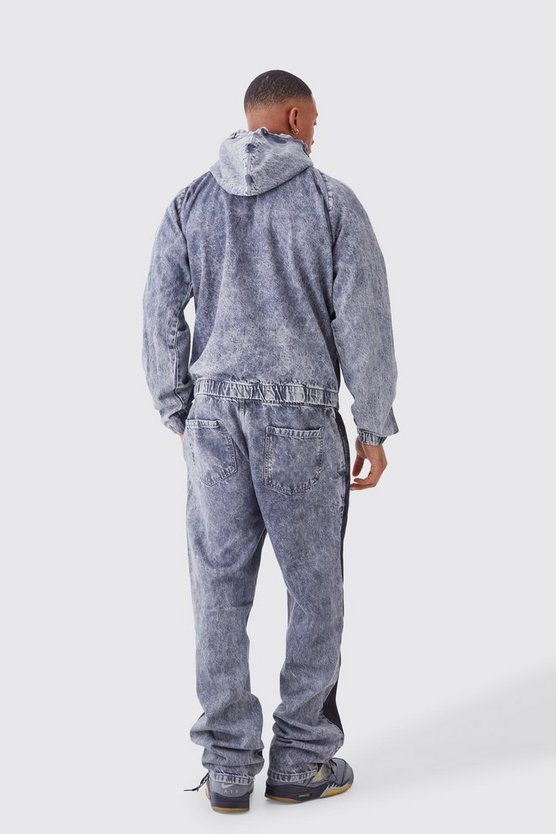 Lockere Denim-Jogginghose mit Acid-Waschung