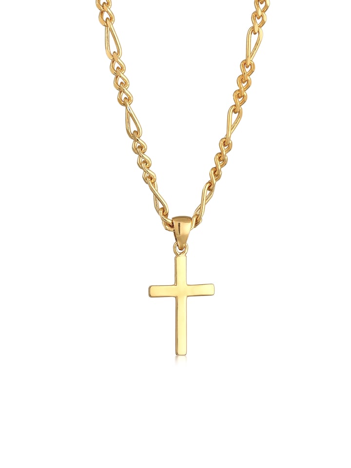 KUZZOI Halskette 925 Sterling Silber Kreuz in Gold günstig kaufen 60 cm