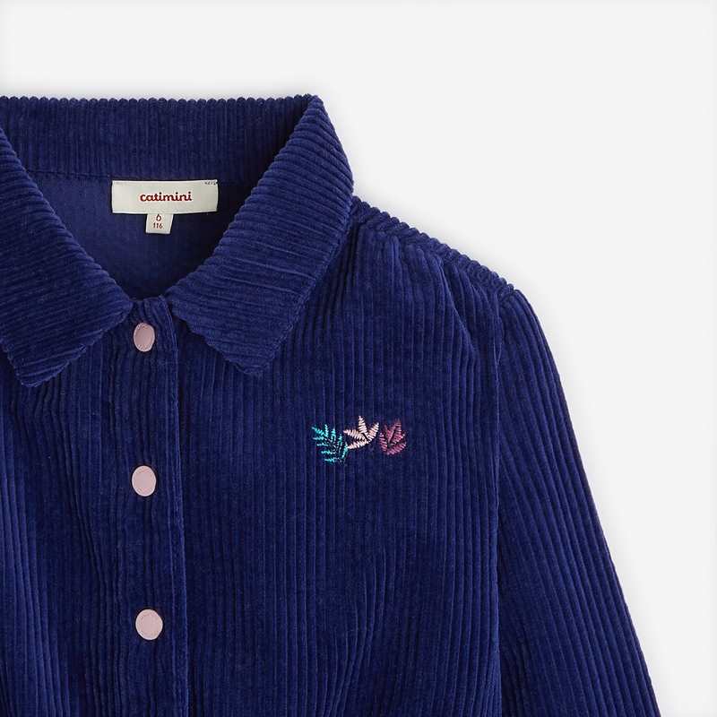 Combinaison bleu marine fille en velours puebla Catimini