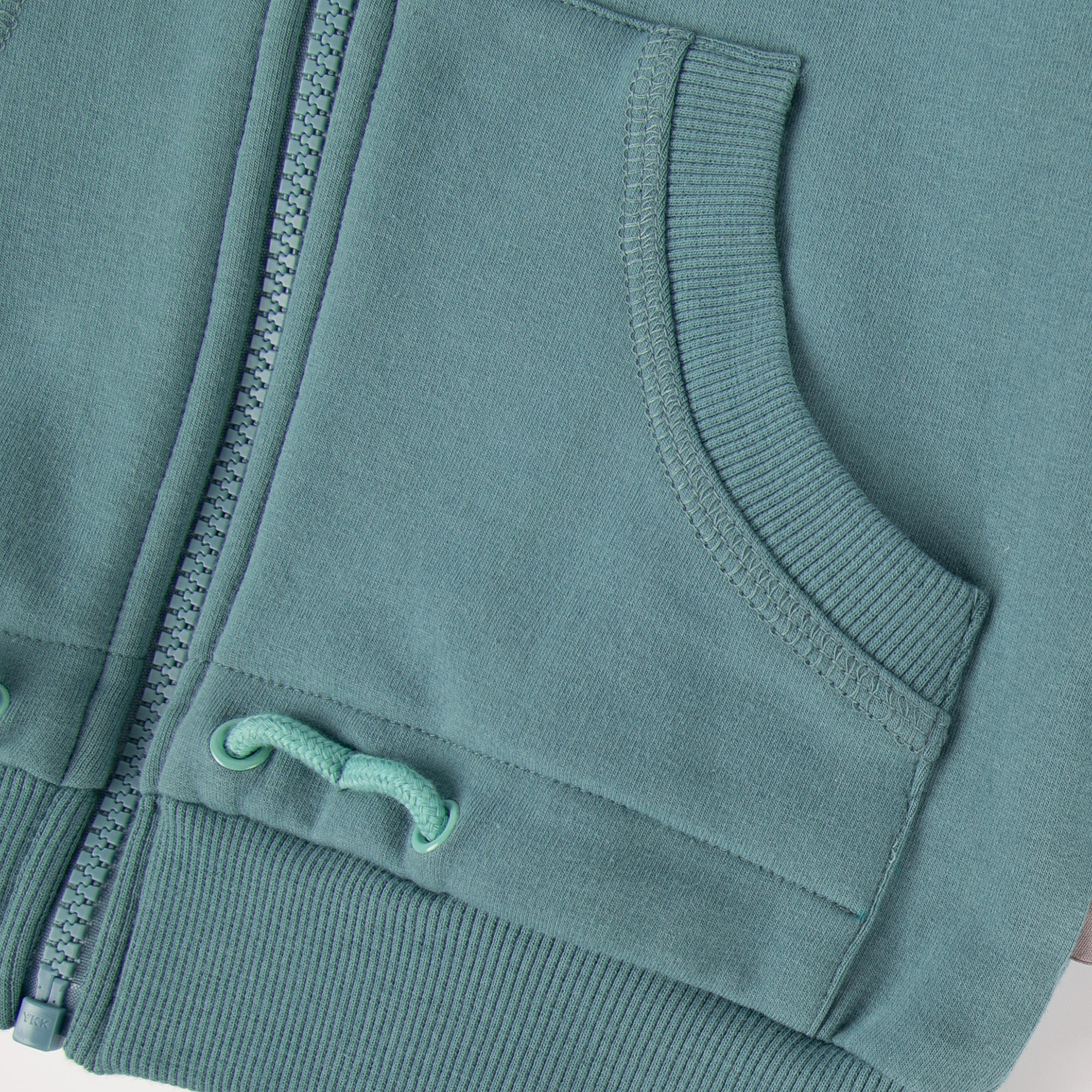 Kinder Sweatjacke mit Kapuze, türkis