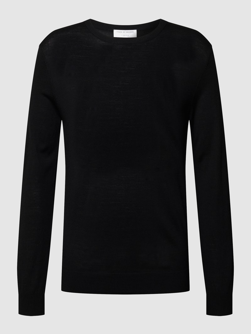 Pullover aus Wolle Modell 'Nichols' in schwarz