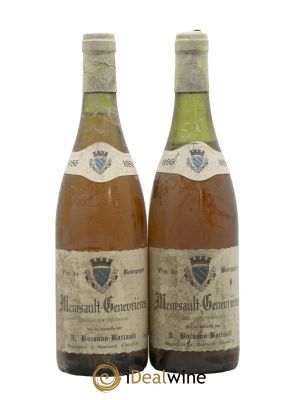 Meursault 1er Cru Genevrières Domaine Buisson Battault 1986 - Lot de 2 Bouteilles