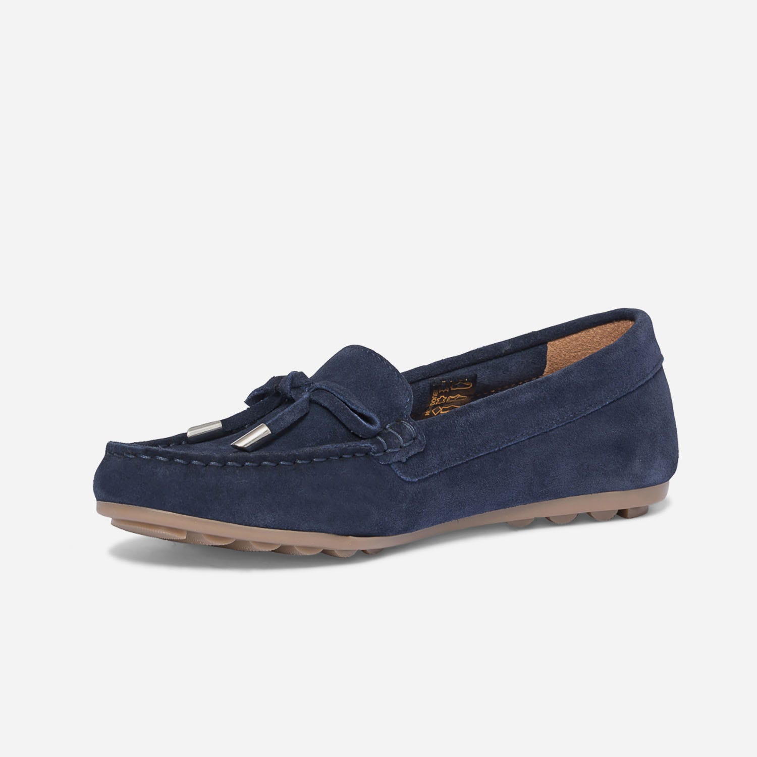 Mocassin bleu marine en cuir velours