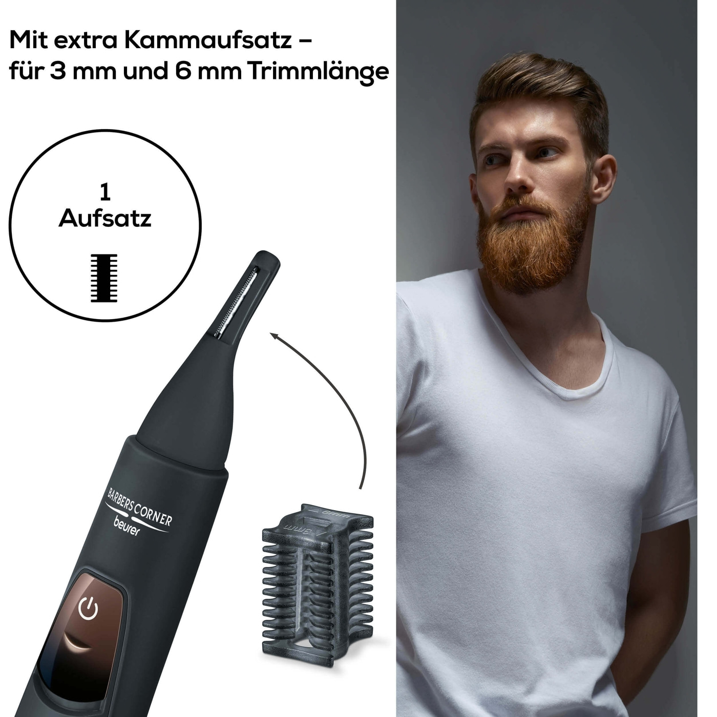 Beurer HR 2000 Präzisionstrimmer-Trimmer für Augenbrauen, Nasen- & Ohrhaare mit 2 Trimmlängen