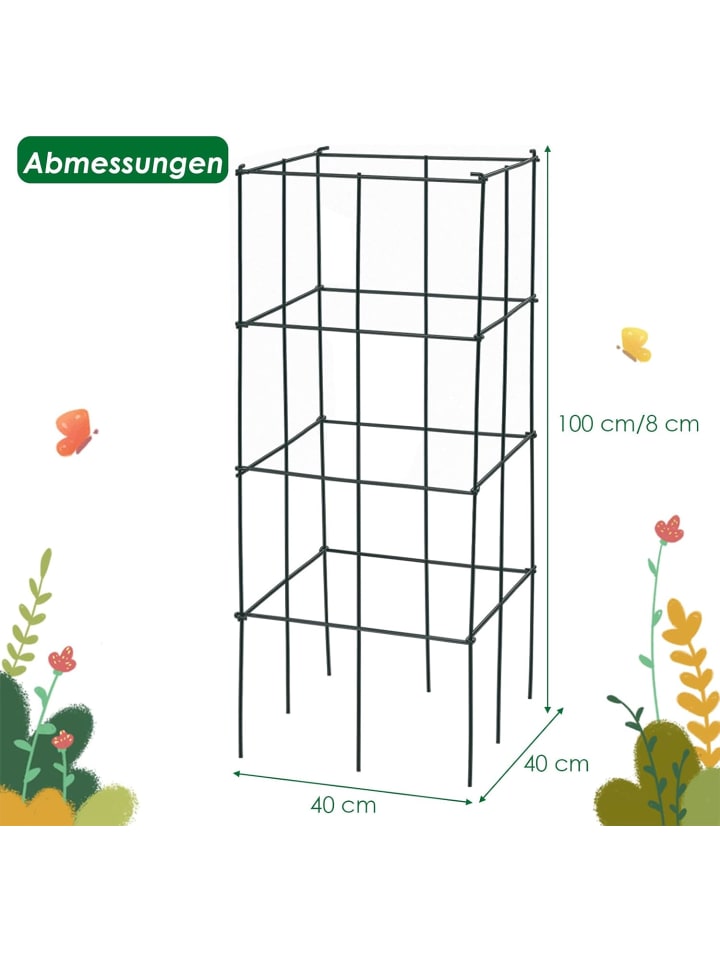 COSTWAY Rankhilfe 4er Set 100 cm Tomatenkäfig in Grün günstig kaufen onesize