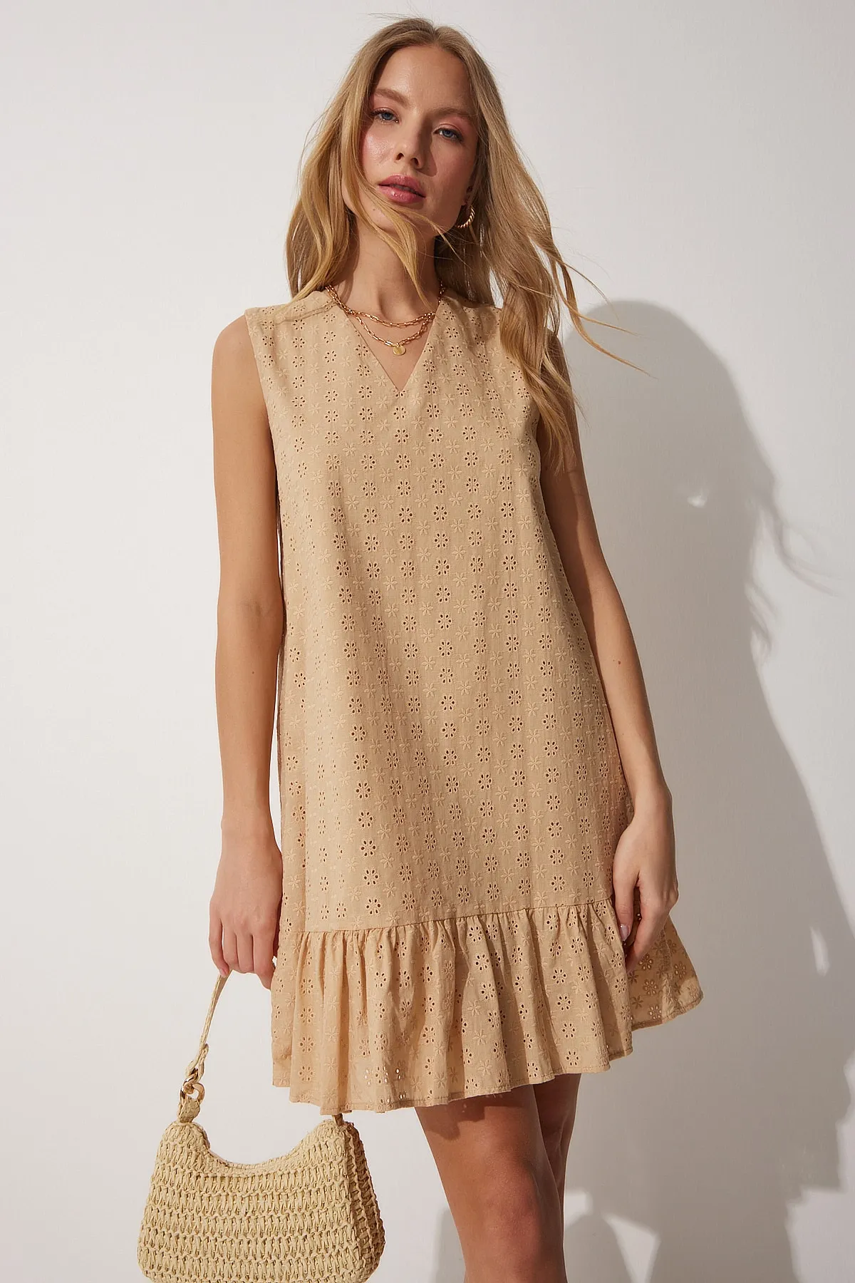 Happiness İstanbul  Sommerkleid mit gewelltem Volant