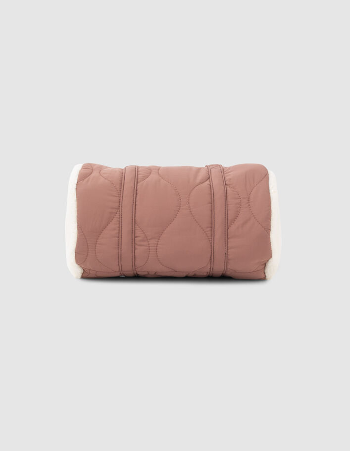 Sac bowling rose matelassé et Sherpa écru fille