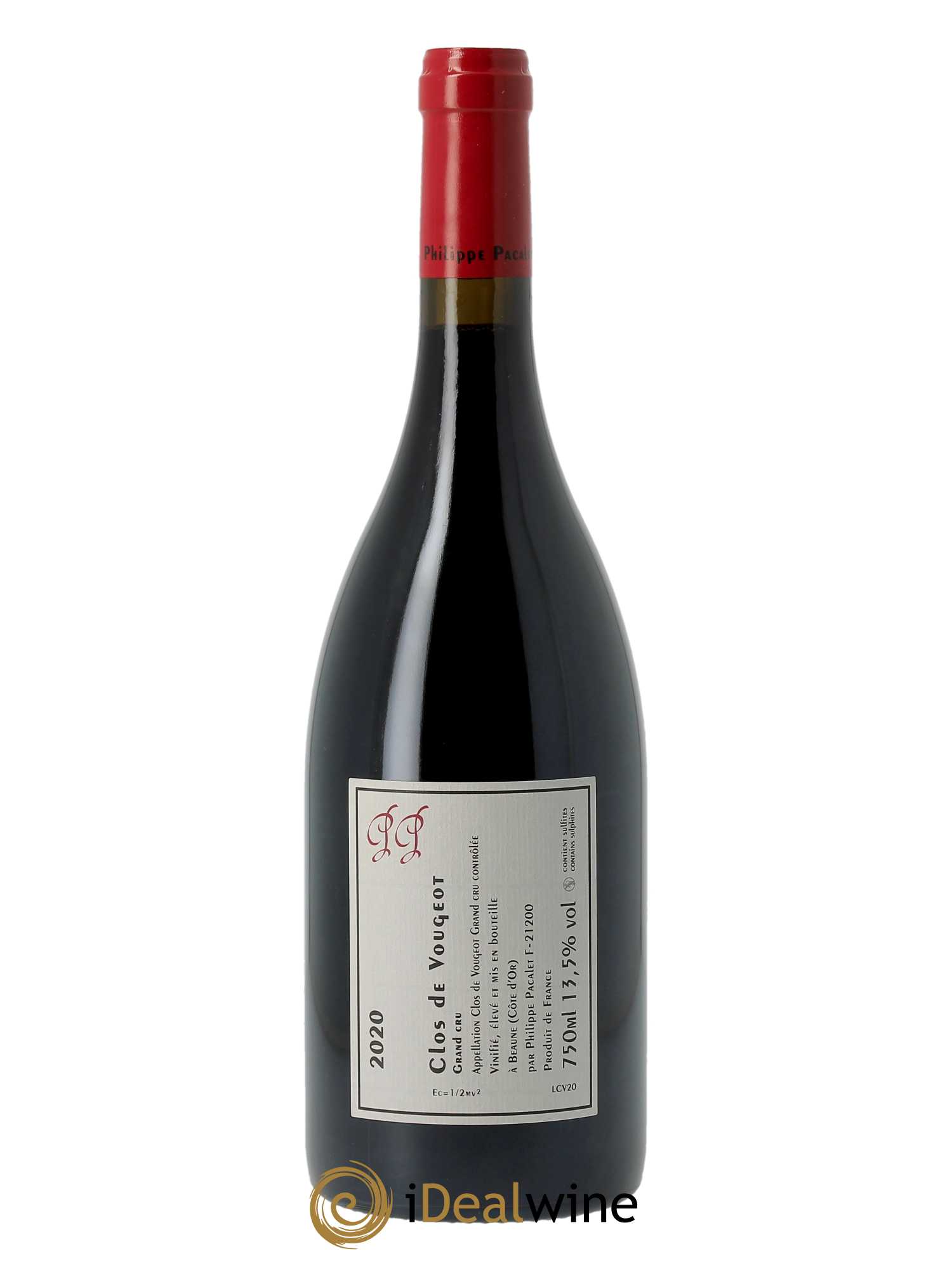 Clos de Vougeot Grand Cru Philippe Pacalet  2020 - Lot de 1 Bouteille