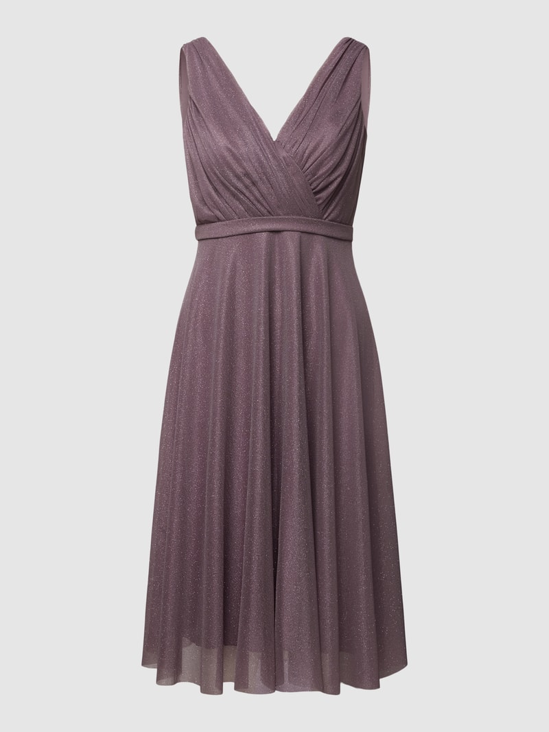 Cocktailkleid mit Taillenpasse in mauve