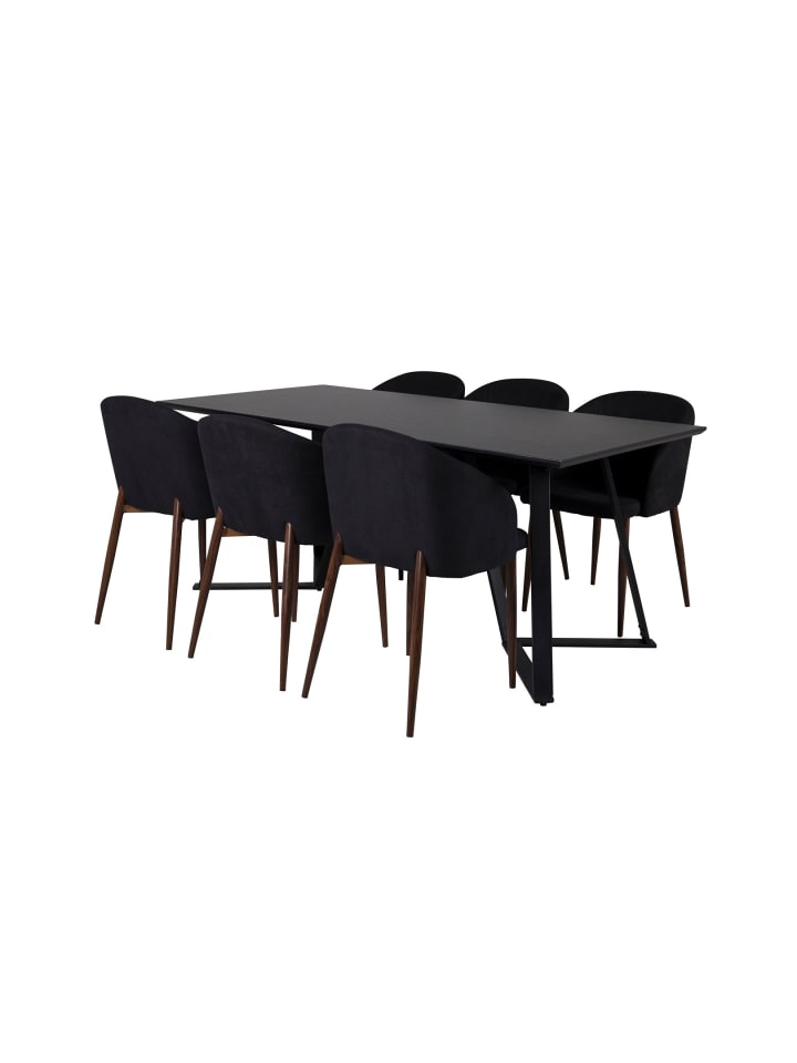ebuy24 Essgruppe Marina 41 (7-teilig) Schwarz 90 x 180 cm günstig kaufen onesize