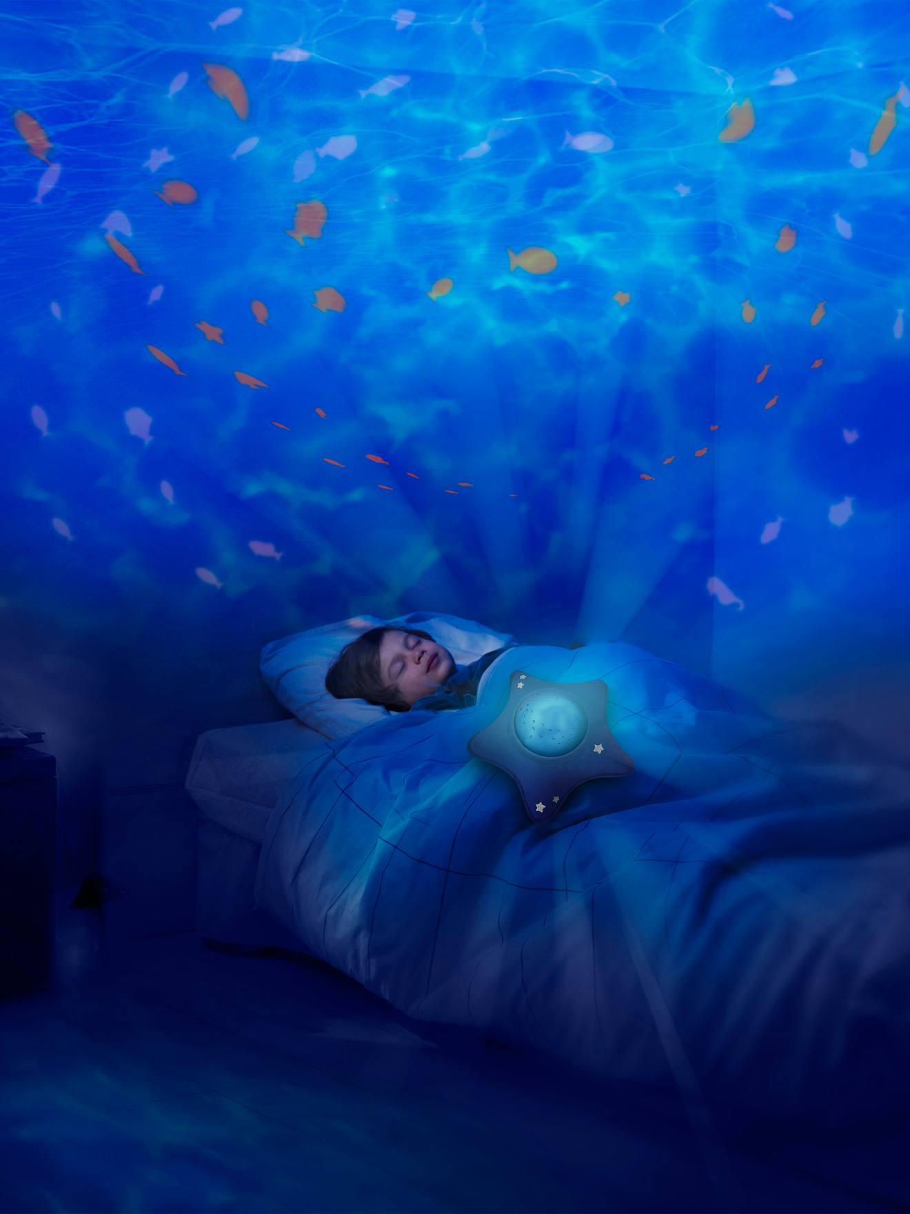 Peluche veilleuse projecteur dynamique Calm Océan PABOBO bleu