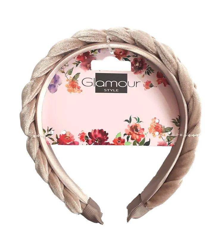 Glamour fløjlsflettet pandebånd