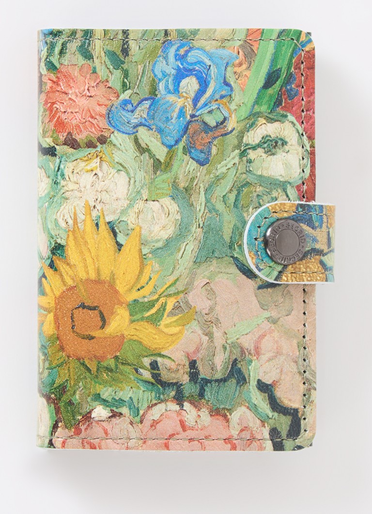 Suport pentru cărți de vizită din piele Secrid cu motivul unui buchet de flori de Vincent Van Gogh