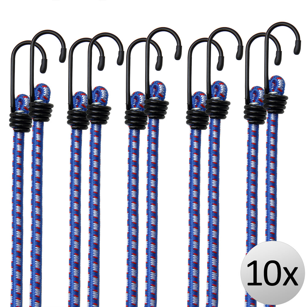 DEUBA Spanngummi Expander 10er Set 30,5cm x 0,8cm blau / weiß / rot