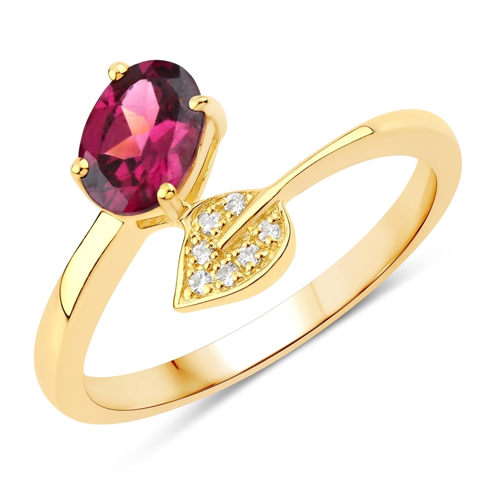 Rafaela Donata Bague Argent sterling Rhodolite en Or jaune Bague