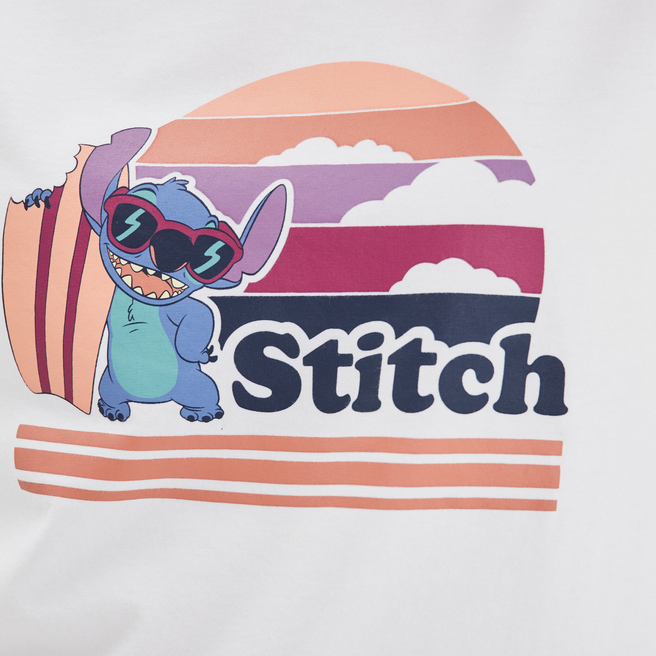 T-shirt oversize coton Lilo et Stitch ivoire femme | La Halle