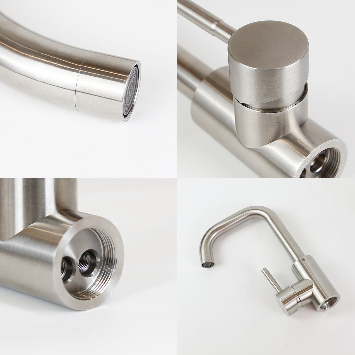 ZMH Waschtischarmatur Wasserhahn Bad Ausziehbar brause Mischbatterie Nickel