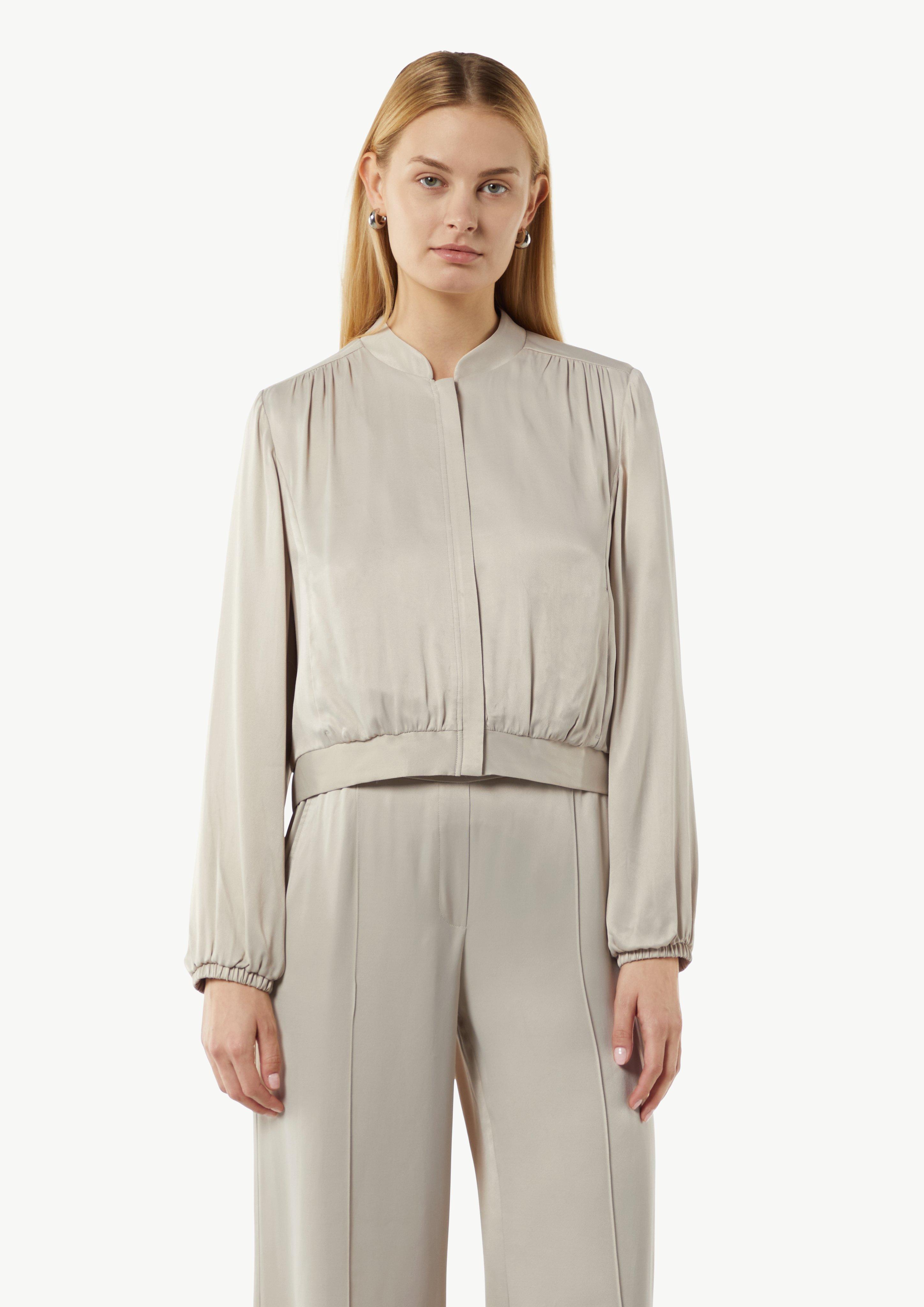 Leichter Blouson aus Satin - helles beige