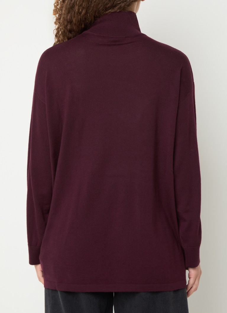 Maglione Max & Co Cabreo in lana vergine a maglia fine con tasche applicate e collo alto