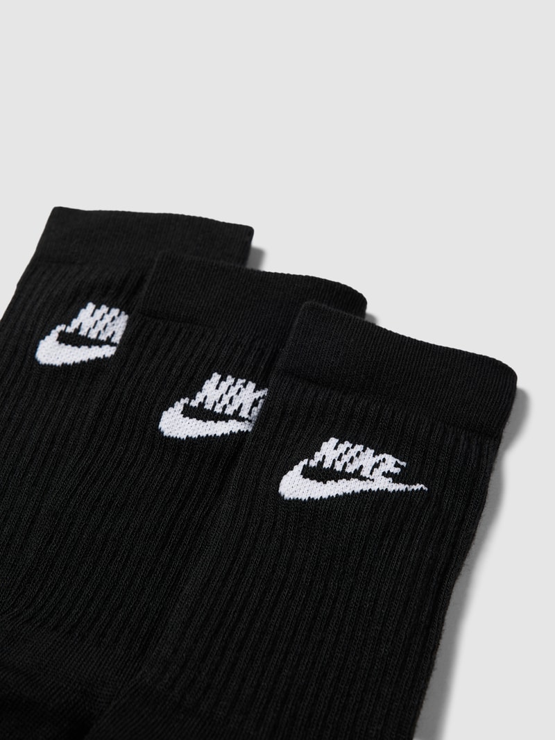 Socken mit Label-Details im 3er-Pack Modell 'Everyday' in schwarz