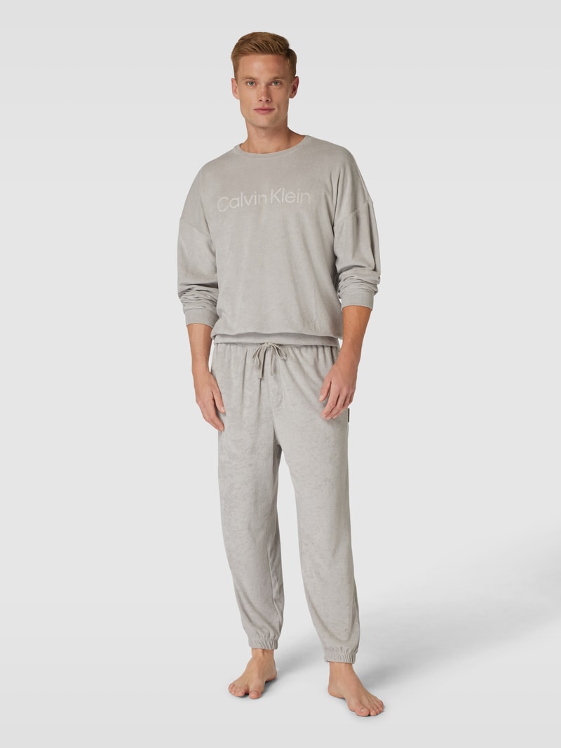 Sweatpants aus Frottee Modell 'COZY LOUNGE' in stein
