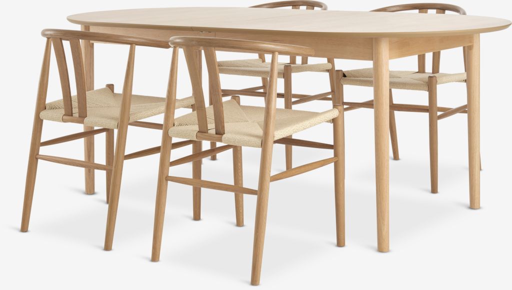 MARSTRAND GUDERUP MARSTRAND L200/280 Eichentisch 4 GUDERUP Stuhl Eiche/Natur