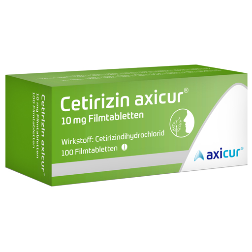 CETIRIZIN axicur 10 mg Filmtabletten  100 St  Filmtabletten
