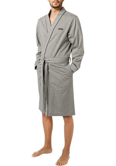 BOSS Black, Bademantel, Baumwoll-Jersey, mittelgrau