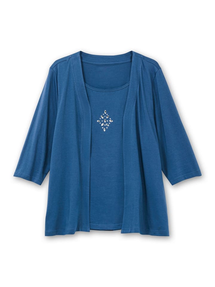 sheego Shirt in jeansblau günstig kaufen