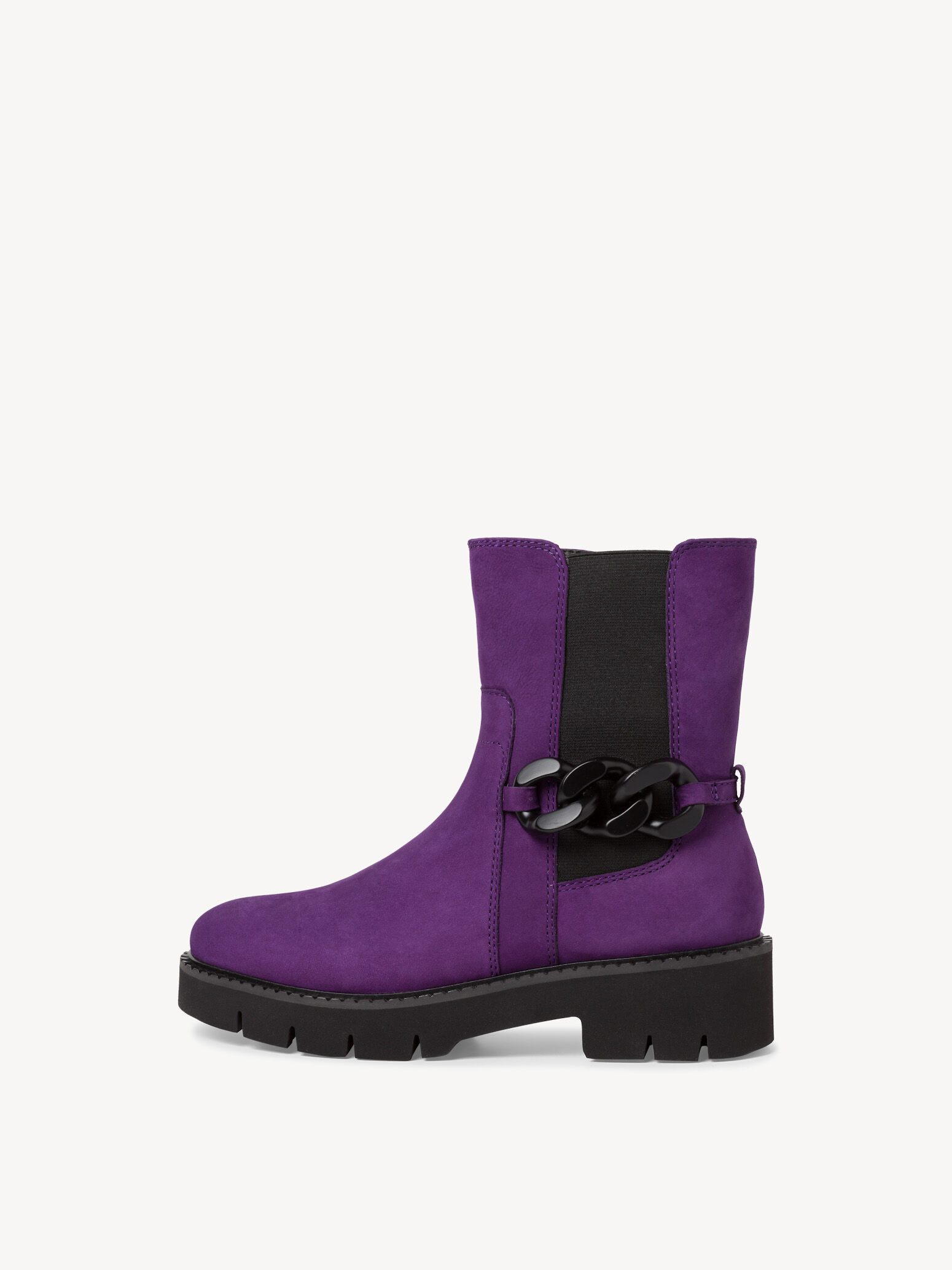 Bottine Chelsea en cuir - mauve
