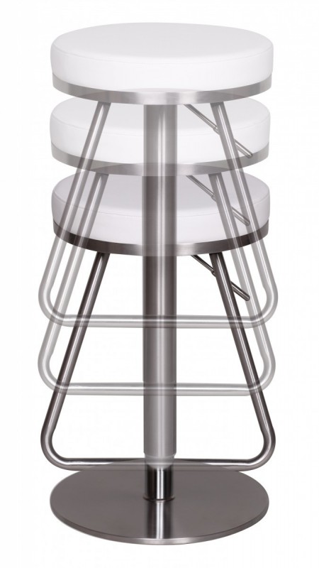 Wohnling Barhocker Wohnling Durable M6 Edelstahl gebürstet Weiß