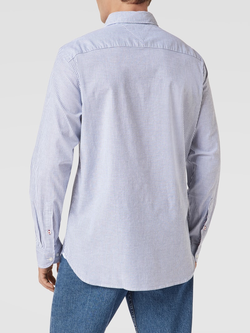 Regular Fit Freizeithemd mit Streifenmuster Modell 'CORE' in marineblau