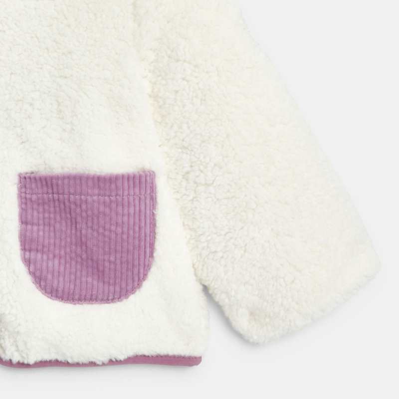 Manteau bébé fille sherpa à capuche blanc Catimini