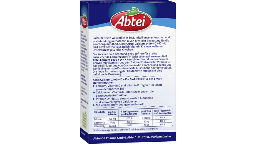 ABTEI Calcium 1400 + Vitamin D & Vitamin K