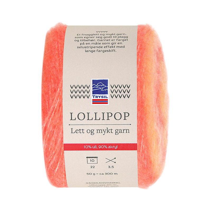 Garn Lollipop lakserosa/fersken gradert